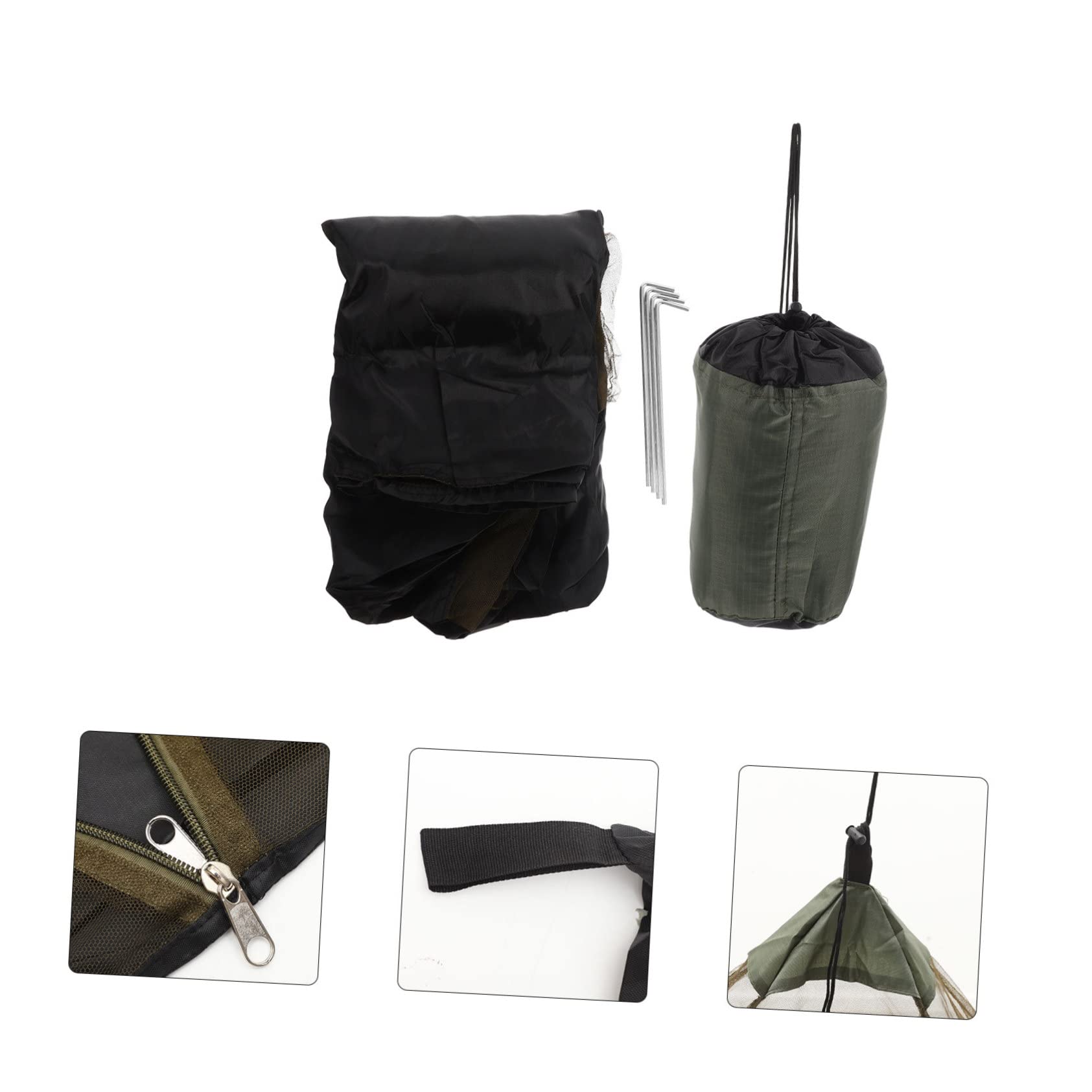 Mikinona Mosquitera Individual para Camping con Puerta de Malla Ligera y Portátil Protectora para Senderismo Pesca y Actividades