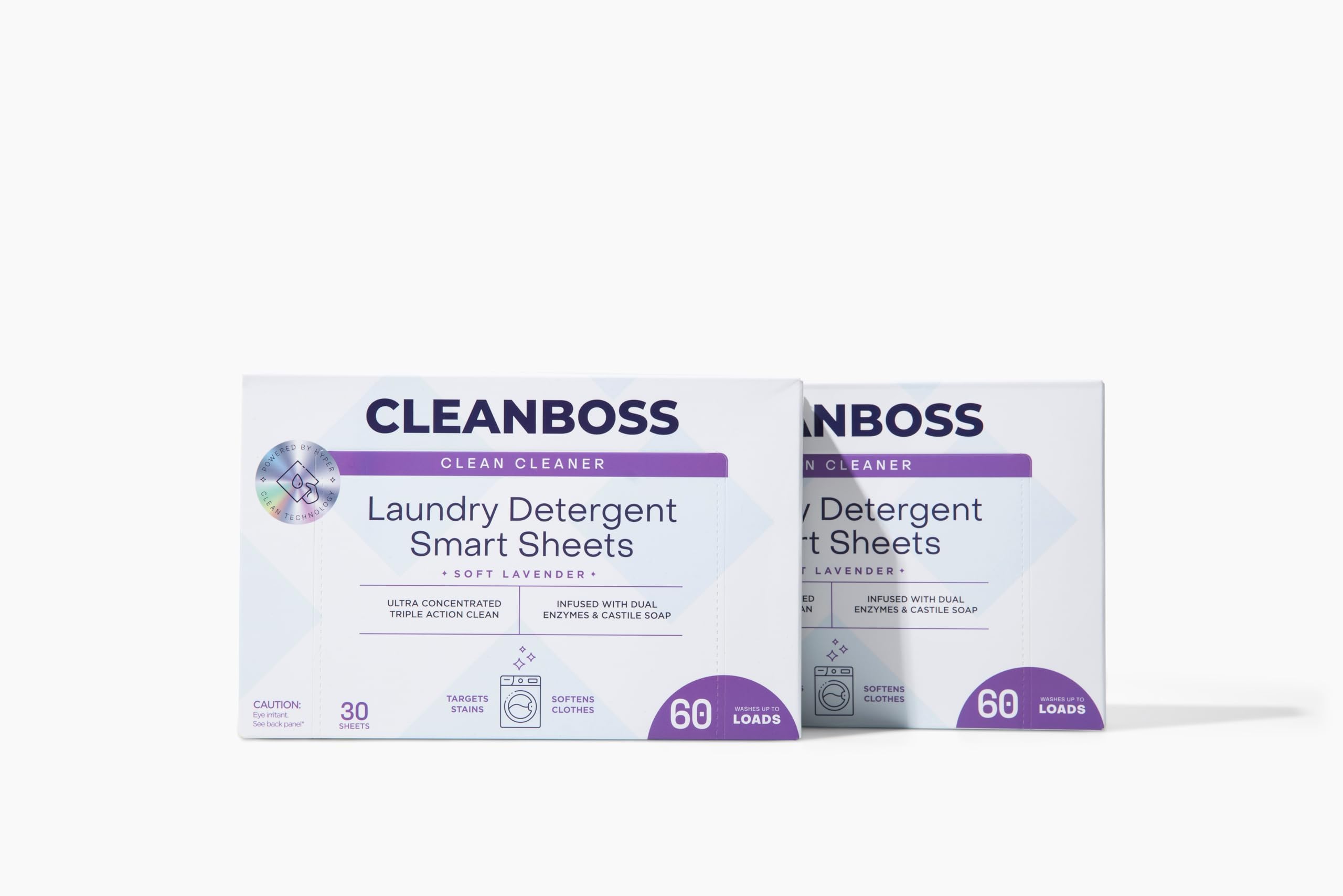 Clean Boss Laundry Detergent Sheets Smart - 60 Sheets - Liquidless Soap Fresh and Clean