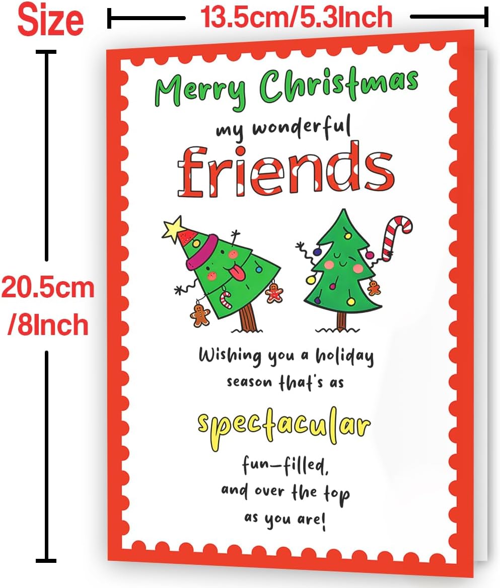 Hongshan Merry Christmas Card for Best Friend,Best Friend Christmas Card,Xmas Cards Gift for Bestie,Holiday Gift Idea for Women Men image 3