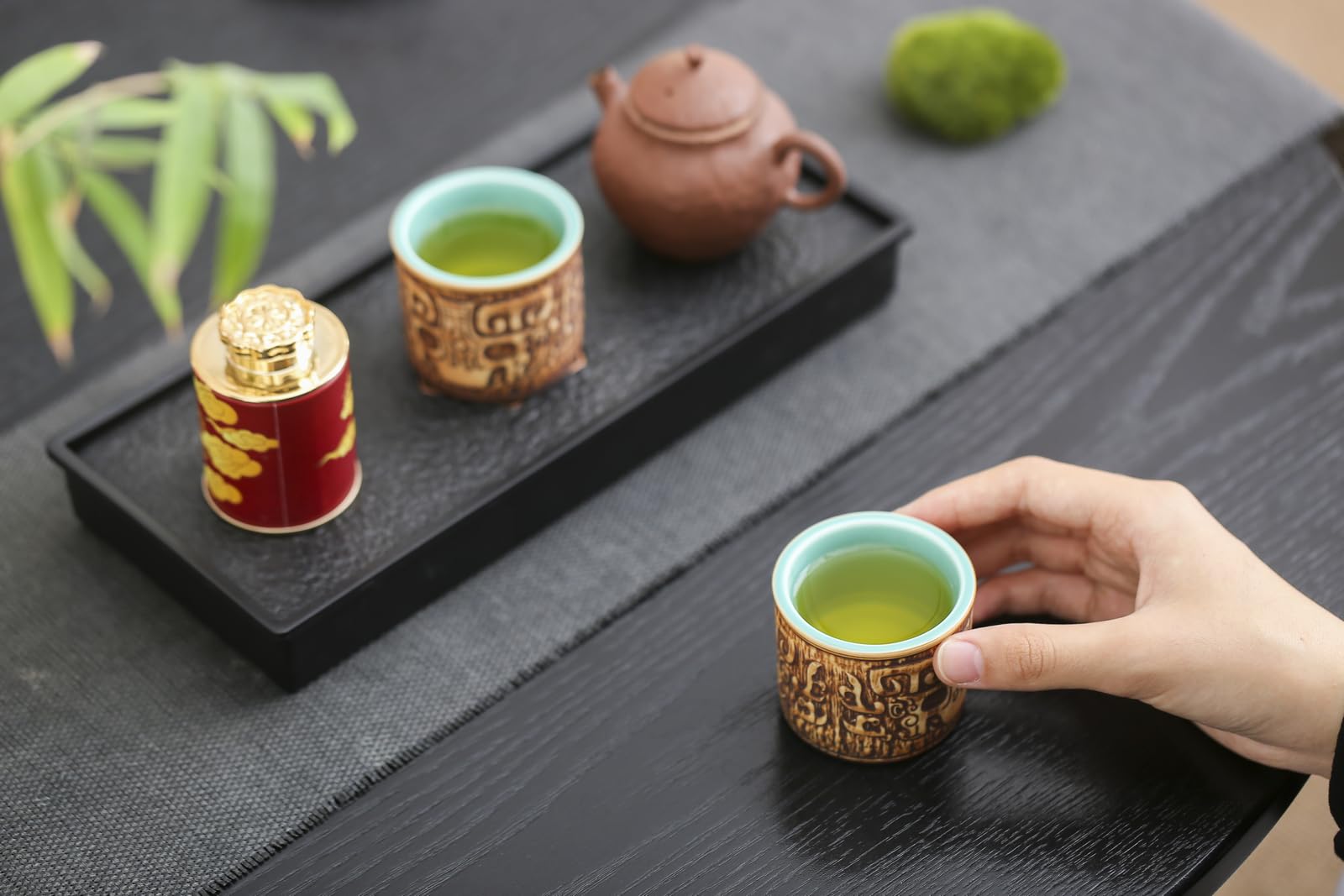 Ceramiczne kubki do espresso, zestaw 2 lub 113-85 ml, do kawy i herbaty, bez uchwytów, trwałe, nadają się do mycia w zmywarce (rustykalny brązowy, 2)