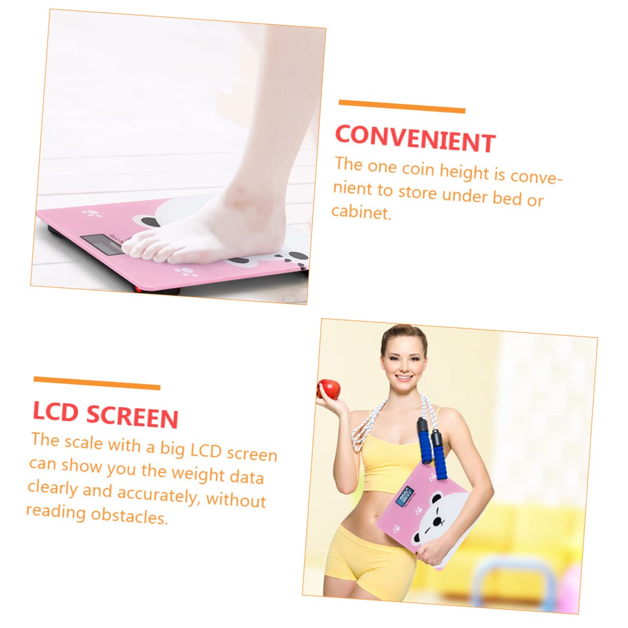 Digital Multifunctional Weight Scale with LCD for Accurate Pet and Adult Measurement Indoor Temperature Display Durable Safe Material Bump Base Design