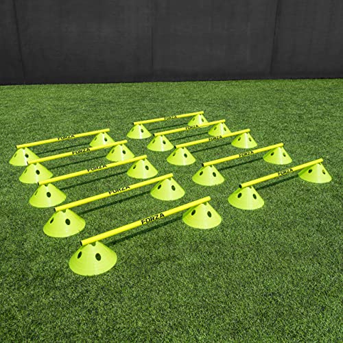 Forza Training Hurdles And Superdome Cone [10 Qty] - High Intensity Speed And Agility Equipment (Yellow) #TOP3