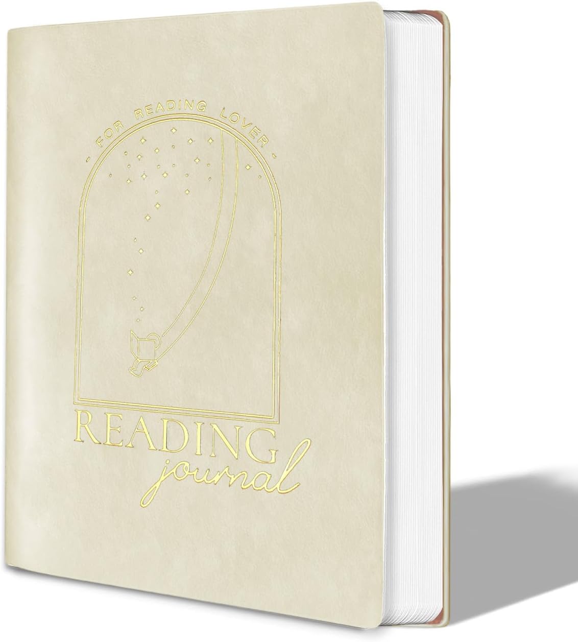 PARIS IN RAIN Perfect Blank Reading Journal, Canvas Cover Reading Journal for Book Lovers, Record, Review, and Celebrate Your Reading Journey with 72 Book Reviews，Comes With 3 Bookmarks (Oat)