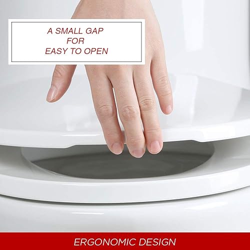 Miniatura 5 de WSSROGY Asiento de inodoro alargado con tapa, cierre silencioso, se adapta a inodoros alargados u oblongos estándar, asiento y tapa de cierre lento,