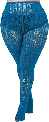 Stripe Lace Pattern Plus Size Tights High Waist Velvet Pantyhose Lace Fishnet Stockings Leggings