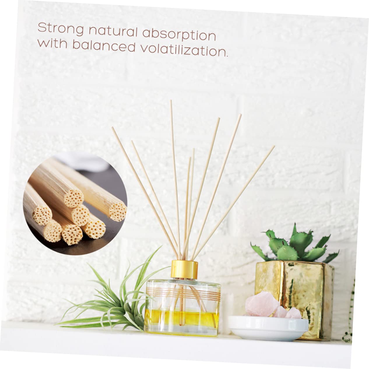 Yardenfun Diffuser Kit 150 Rattan Sticks for Diffuser Natural Fragrance Diffuser Sticks Rattan Diffuser Set Sticks