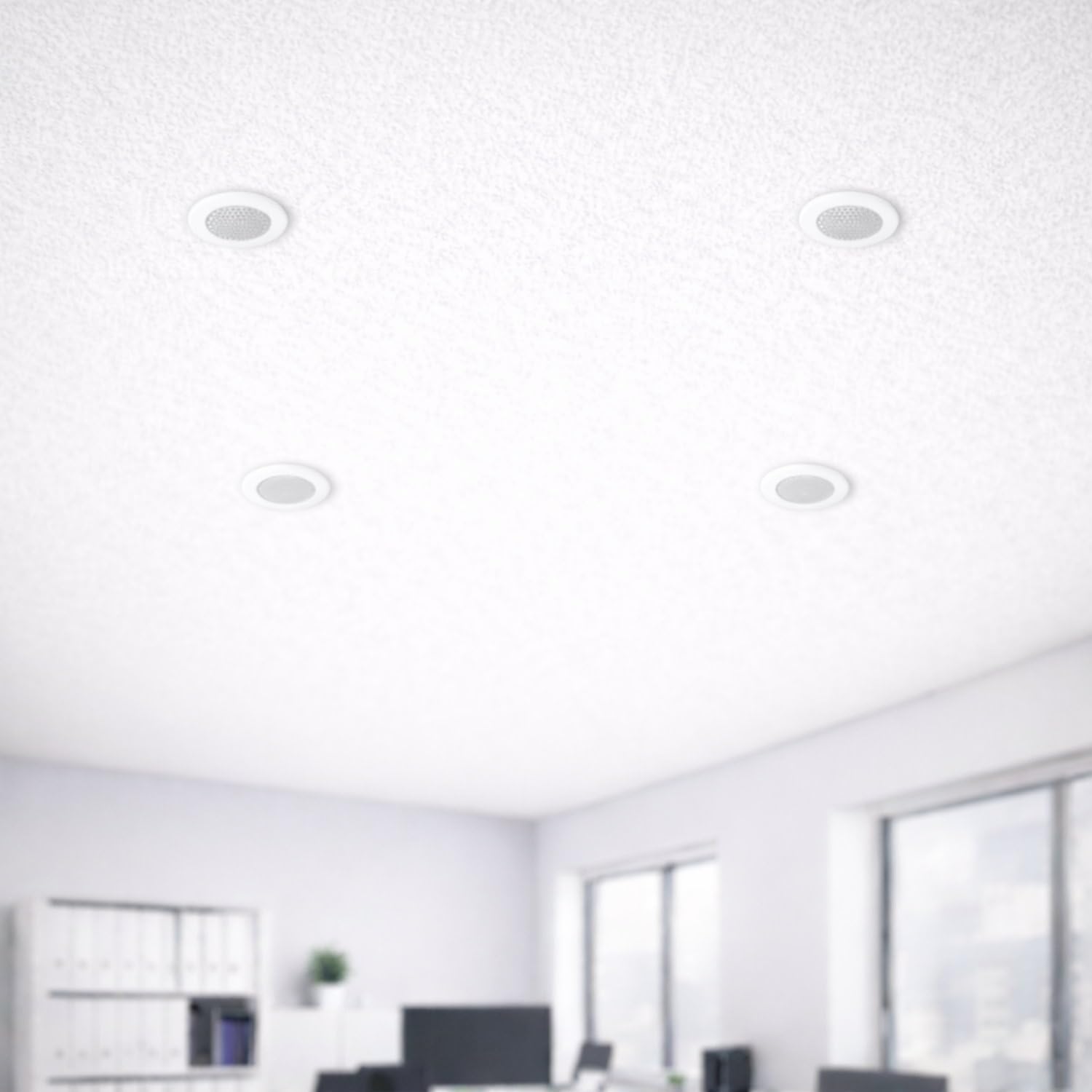 Altoparlanti mini da incasso in metallo bianco 4 pezzi