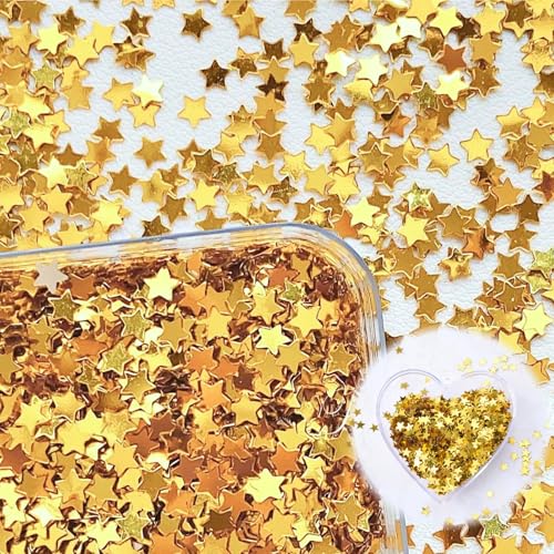 Hugwish 50g Glitter Confettis étoiles, Paillettes De Table Dorées, Confetti Noël, Confettis Noel,Pour Mariage Anniversaire Fête Noël