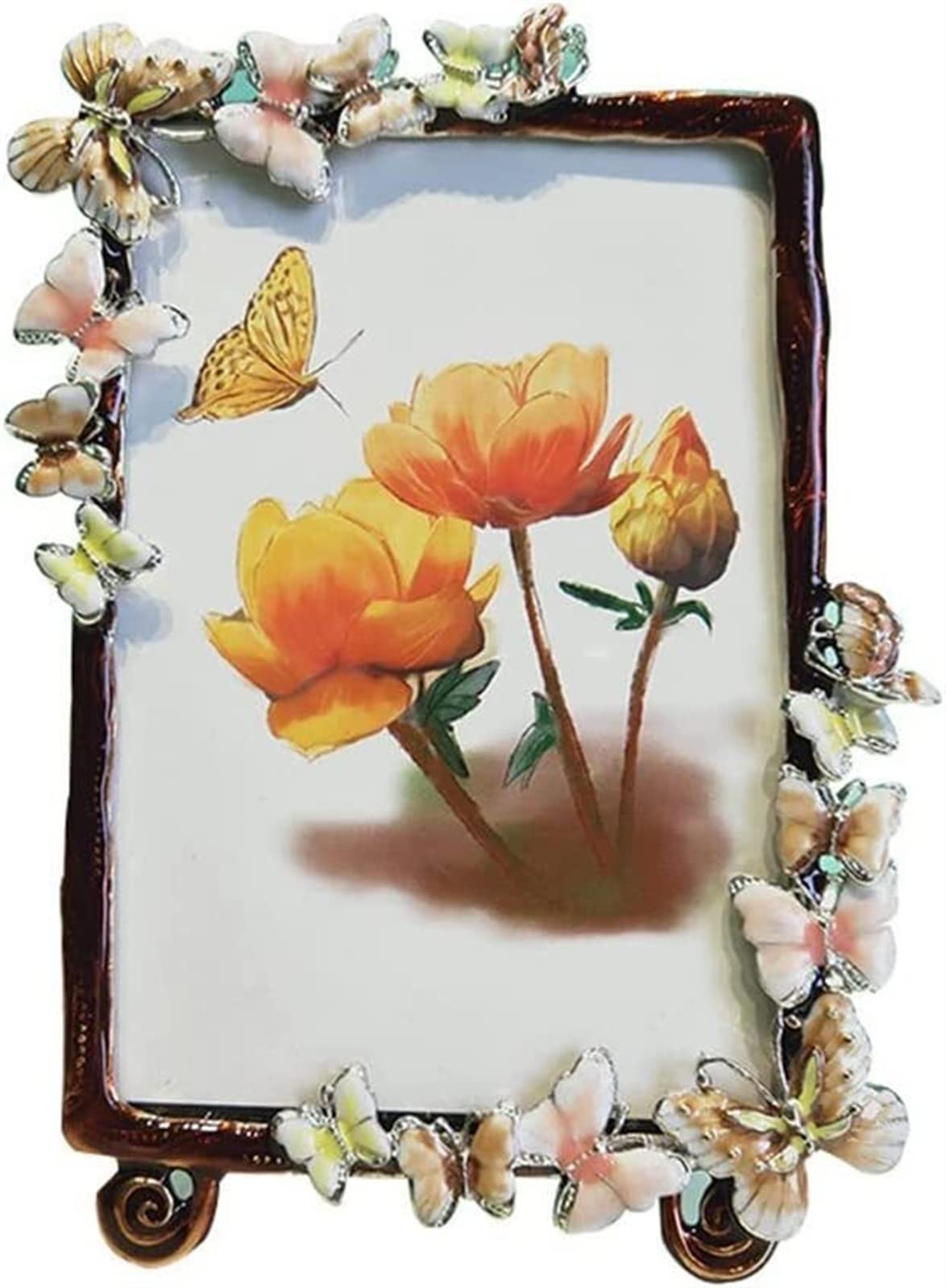 Vintage Photo Frame, Enameled Metal Vintage Photo Frame Alloy 6-7 Inches(7 inches)