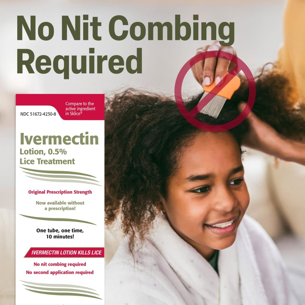Ivermectin Lotion 0.5% Lice Treatment (4 Fl Oz) Fast-Acting 10-Minute Single Use, Prescription Strength Solution for Head Lice & Eggs, No Nit Combing Required, Adults & Kids 6 Months+ - Image 6