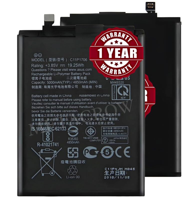 Image of Original C11P1706 Battery Compatible for Asus Zenfone Max Pro M2 (X01BDA) - (5000mAh) - 1 Year Warranty BC45