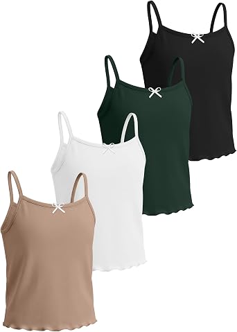Oakgarden 4 Pack Girls Crop Camisoles