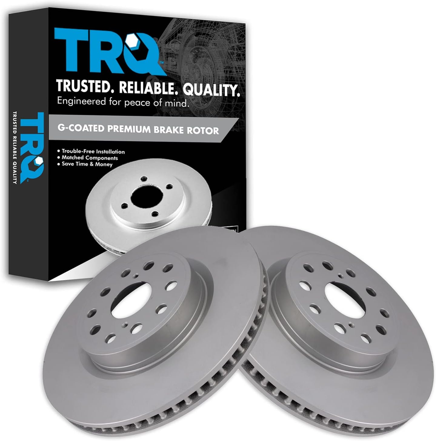 TRQ Front Brake Rotors Set for Lexus LS460 (2007-2017)