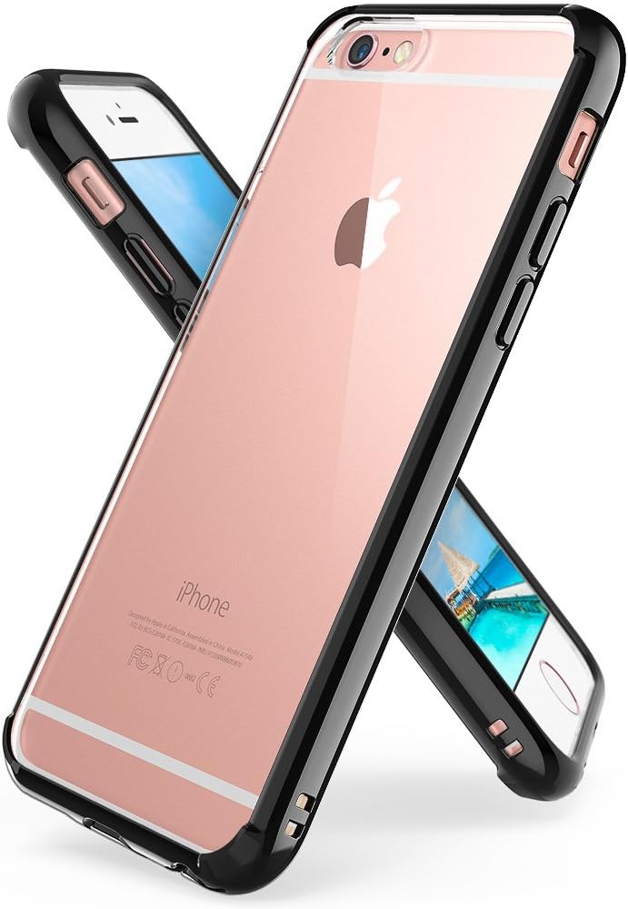 Ringke Fusion Designed for iPhone 6S Case, iPhone 6 Case, Crystal Clear PC Back TPU Bumper - Black