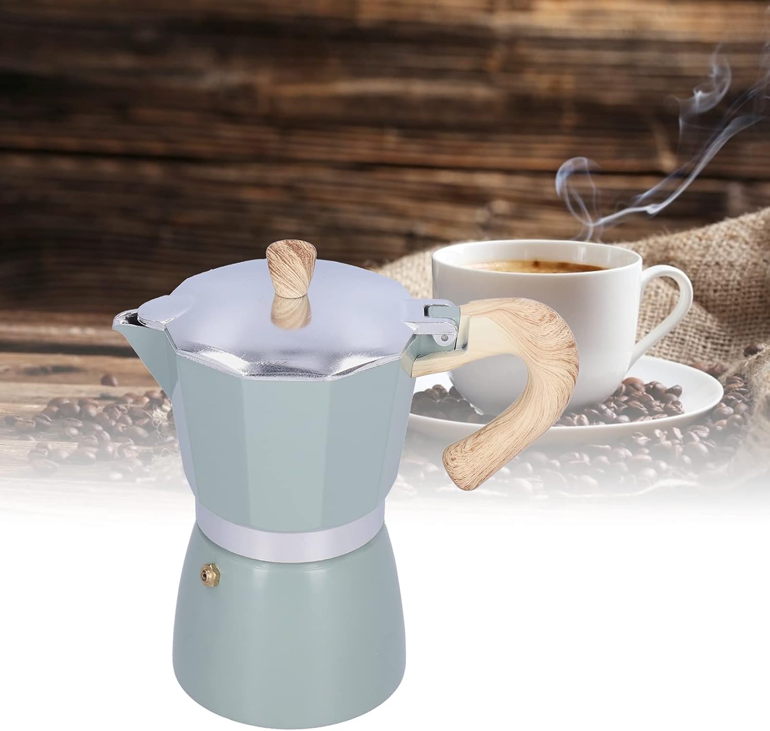 Coffee Pot, Coffee Maker Easy To Remove Rapid Heating for Office for Coffee(Lake Teal)