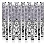 KINGRASP マルチコンパウンドゴルフグリップ、ゴルフクラブグリップミッドサイズ標準サイズ、13グリップセット、6色オプション、滑り止め高安定性、全天候コードラバーゴルフクラブグリップ(グレー/ブラック、オーバーサイズ)