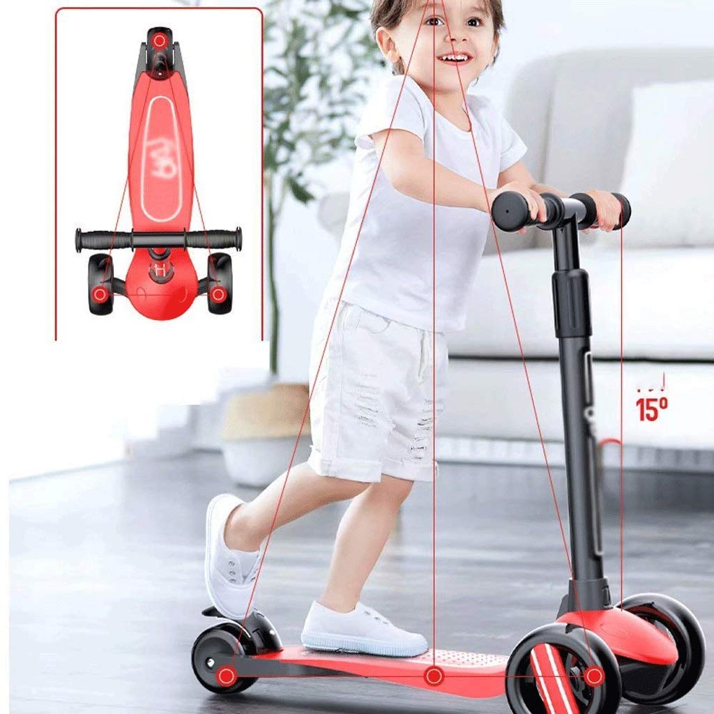 Trottinette Enfant 3 Roues Pliable - ZGEER - Blanc - Charge Max 50KG - Roues Clignotantes à LED