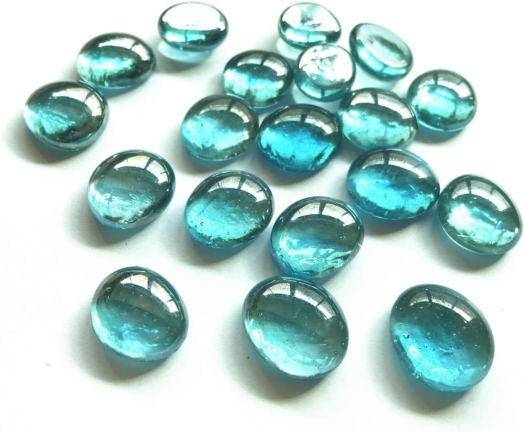 Glass Gem Stone, 2 Lbs Flat Marbles Pebbles for Vase Fillers, Table Scatter, Aquarium Fish Tank, Party Decoration, Crystal Rocks (Approx 200 Pcs Purple)