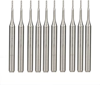 BERWENNY YINGJUN 10pcs Corn End Mill Set 0.5mm 0.6mm 0.7mm Engraving Bit 3.175mm Shank CNC Router Bit Carbide Milling Cutter (Cutting Edge Length : 10pcs 0.6mm)