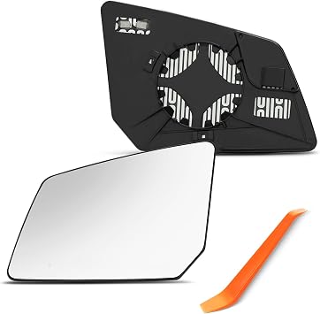 SNEMEEY Driver Side Mirror Replacement for Chevy Chevrolet Traverse 2009-2016, GMC Acadia 2007-2016, Saturn Outlook 2007-2010 - Left Side Mirror Glass with Backing Plate, Chrome, Power Heated