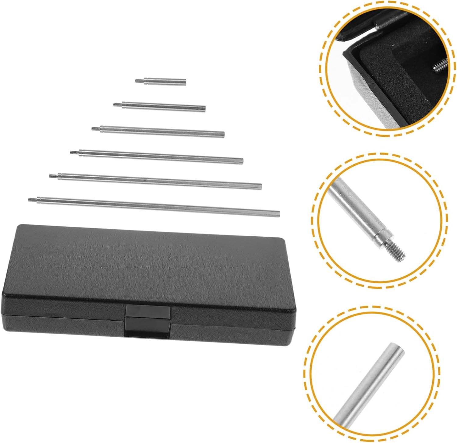 Artibetter 6-Piece Stainless Steel Extension Rods for Dial Indicators Universal Adjustable Length Extension Stems Precision Tips for Accurate Measurement