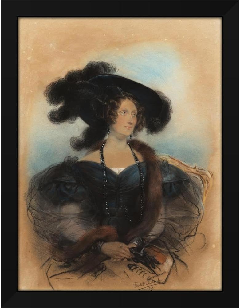 Paul Delaroche 19x24 Black Modern Framed Art Print Titled: Jane Jarvis (1830-31)