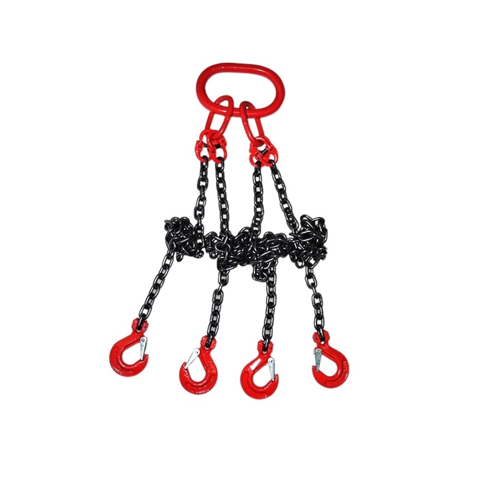 Chain Sling, Chain Sling,Manganese Lifting G80 Hoisting Hooks Steel and Link Crane Hanging Four-Legged Spreader Slings(13mm)
