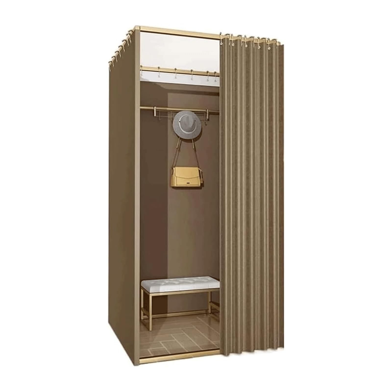 MUYRJLZX Reliable Changing Rooms Square Fitting Room Metal Store Fitting Room Floor Changing Room Dressing Room for Shopping Malls Boutique Clothing Stores Reusable