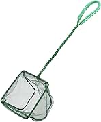 Pawfly Aquarium Fish Net with Braided Metal Handle Square Net with Soft Fine Mesh Sludge Food Residue Wastes Skimming Cleaning Net for Fish Tanks Small Koi Ponds and Pools