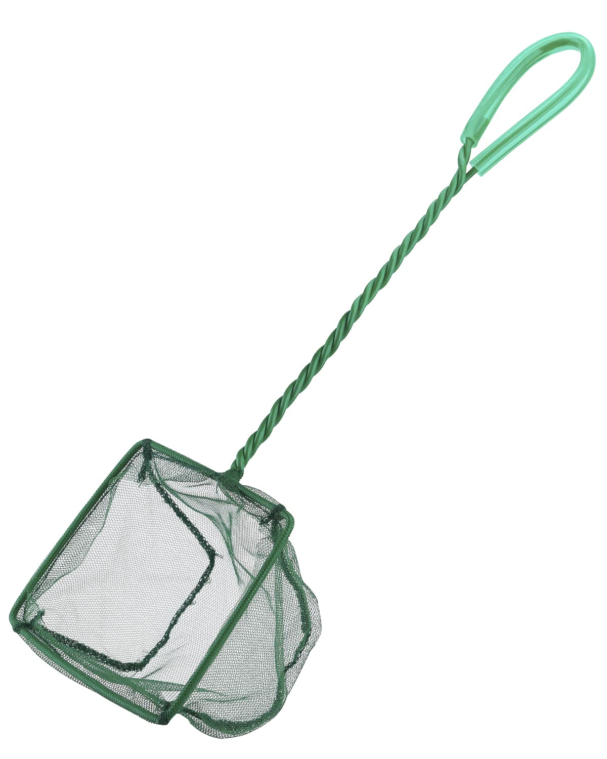 Pawfly Aquarium Fish Net with Braided Metal Handle Square Net with Soft Fine Mesh Sludge Food Residue Wastes Skimming Cleaning Net for Fish Tanks Small Koi Ponds and Pools
