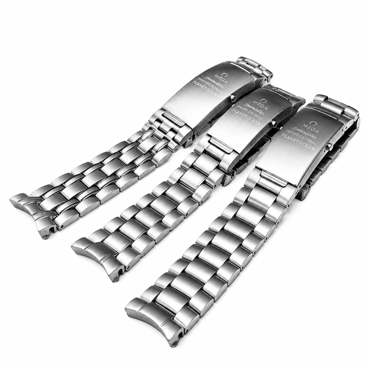 Stal Nierdzewna Pasek do Zegarka Bransoleta Metalowa 20mm 22mm Zamiennik Zakrzywione Końce Szczotkowane Profesjonalne Ogniwa Design for OMEGA Seamaster Diver 300M