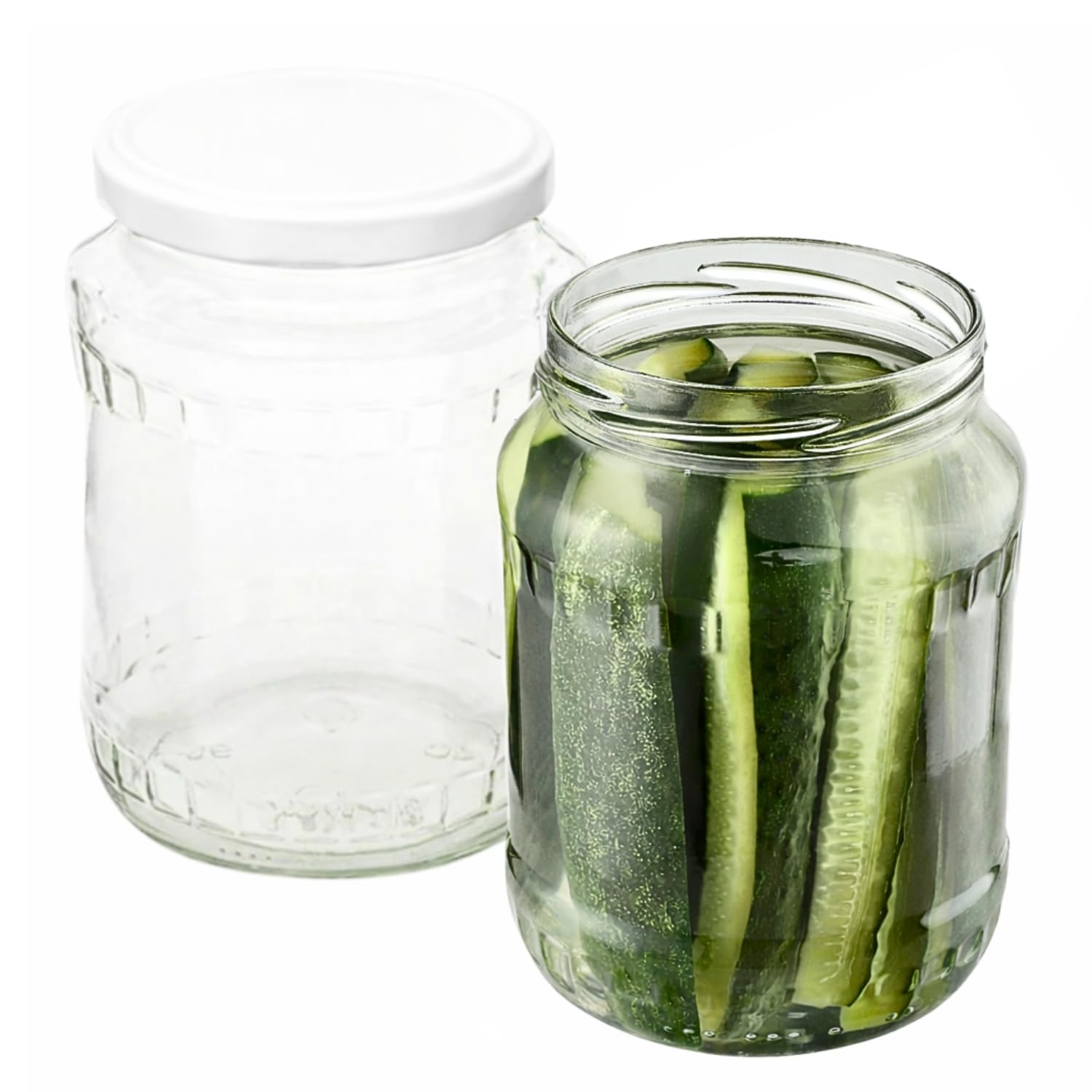 B2C Glass Jars 720ml with White Lid Pickle Jar Set Chutney Honey Storage Preserving Jam Leak Proof DIY Packaging Jars Food Grade (16)