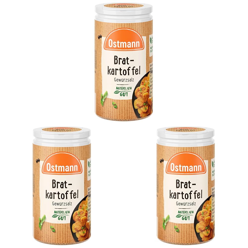 Ostmann Gewürze - Bratkartoffel Gewürzsalz | Pikant-salziges Gewürz für Kartoffelgerichte | 60 g in der Streudose (Packung mit 3)