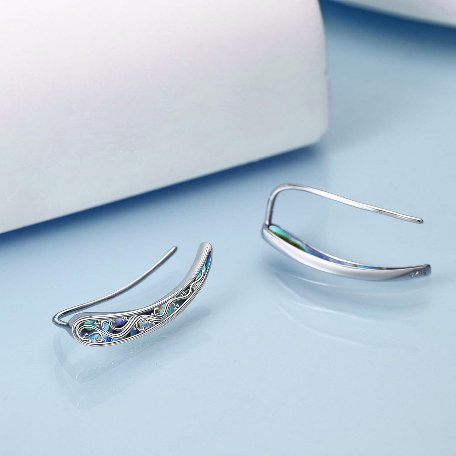 Filigree Ear Crawler Earrings Sterling Silver Filigree Ear Climbers Earrings Vintage Filigree Jewelry Gifts for Women - Image 4