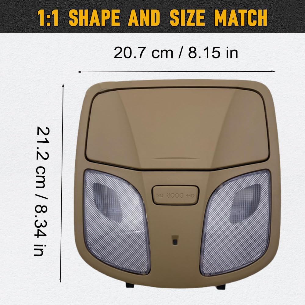 MACHSWON Overhead Console Map Reading Light Assembly 928104R000TX, Overhead Consoles with Dome Light Assembly, Compatible with Hyundai Sonata 2011-2016, 1 pc (Halogen Bulb)