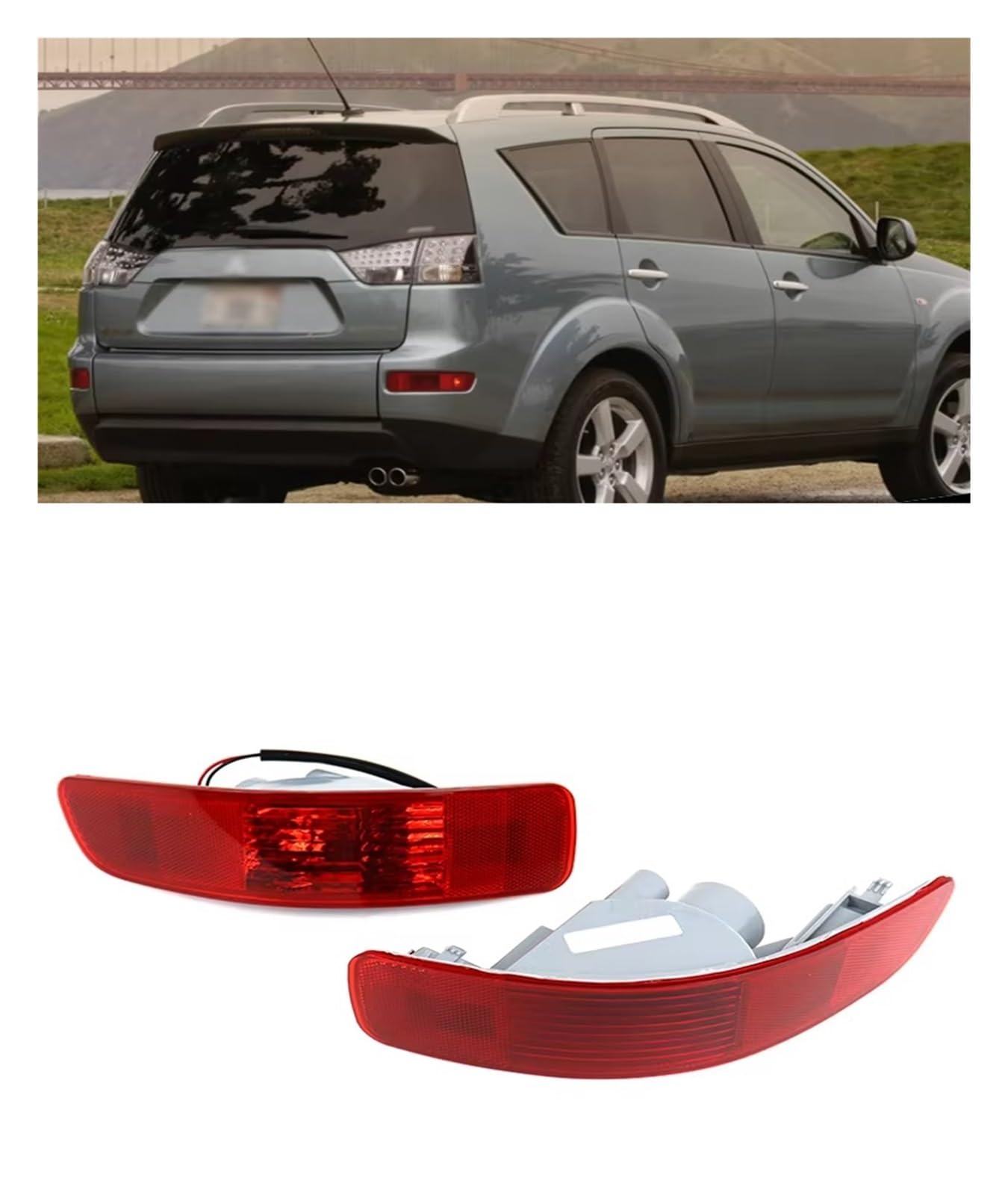 Lámpara Reflector Parachoques Trasero Para Mitsubishi Para Outlander Para EX 2007 2008-2012 Luz Antiniebla Trasera De Coche Reflector De Lámpara Para Parachoques(Right)