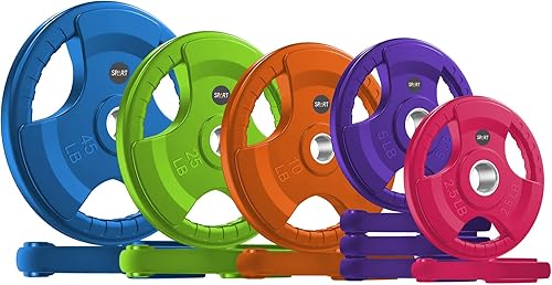 Miniatura 15 de SPART Placas de Peso Olímpico de 2 Pulgadas con Recubrimiento de Goma de Color en Pares o Individual para Entrenamiento de Fuerza, Levantamiento de