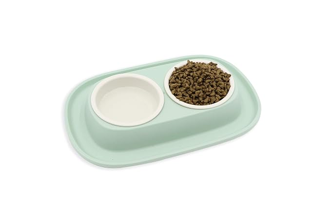 Foto 6 de 6 de Aimé Comedero Y Bebedero Doble para Perros Y Gatos con Dos Cuencos Extraíbles y Base Antideslizante…