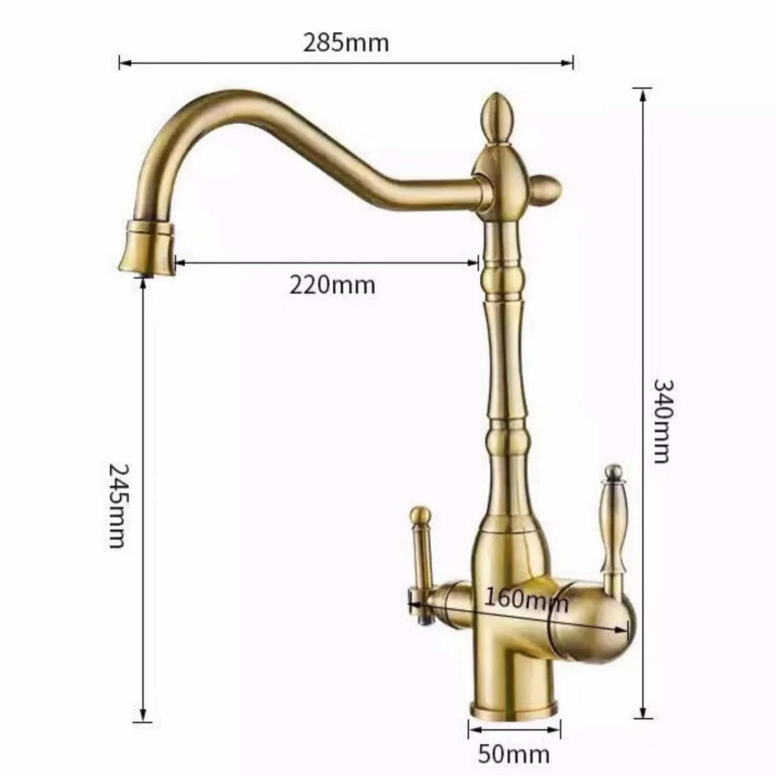Grifo de cocina de 3 vías, grifo de filtro de agua para beber, mezclador de fregadero de cocina, grifo purificador de agua 3 en 1