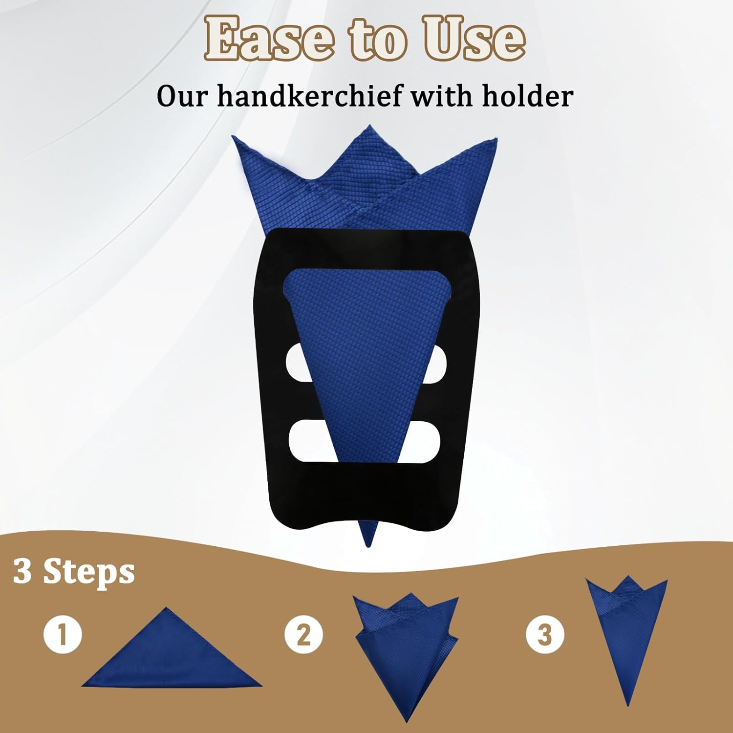 Pocket Squares for Men, Mens Suit Handkerchiefs with Pocket Square Holder for Wedding Party Business Formal Casual - Image 4