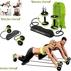 Kit musculação fitness completo academia em casa revoflex elastico roda abdominal extensor para braços e pernas emagracedor