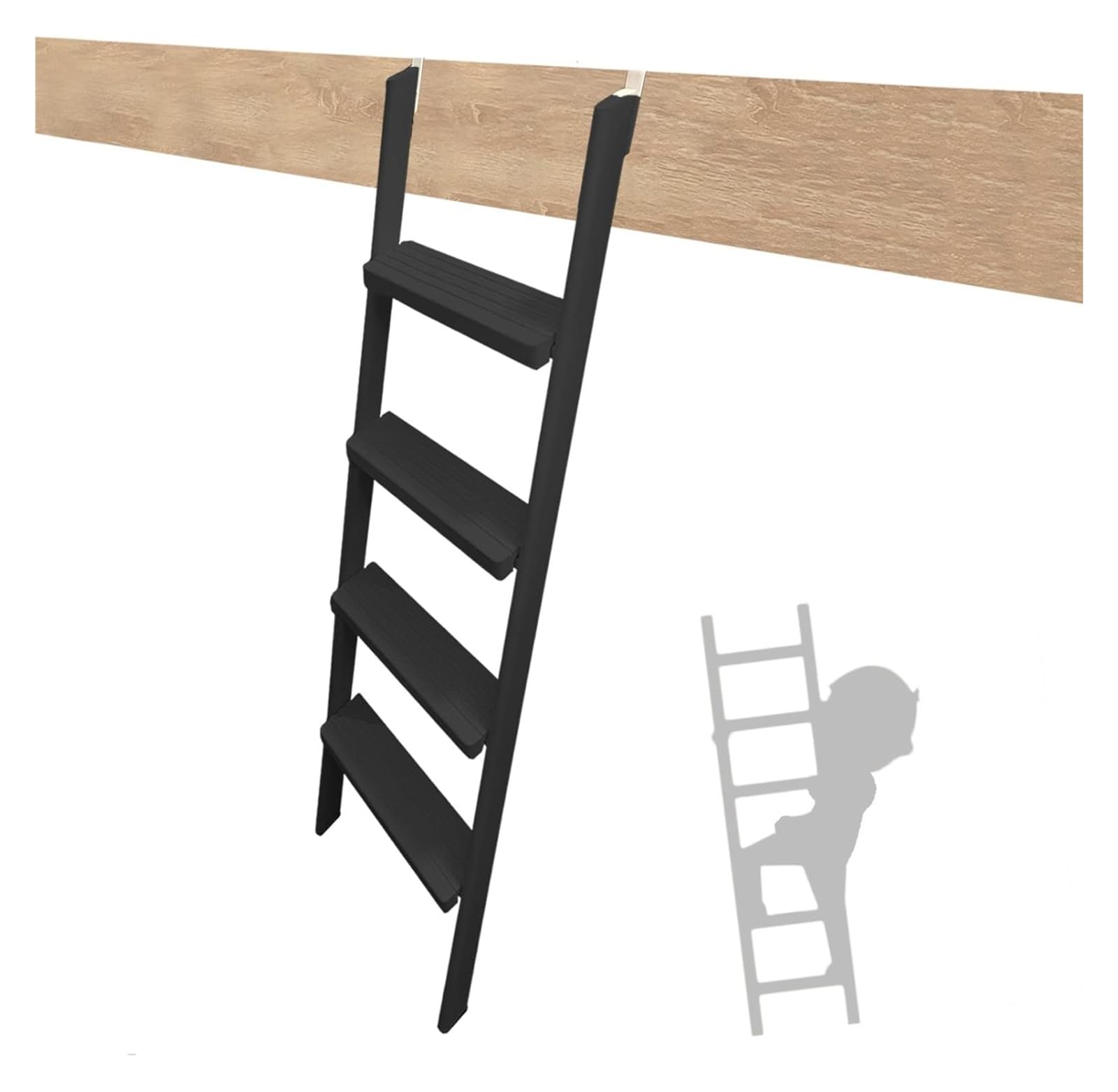Échelle de lit superposé réglable noire pour mezzanine et caravane