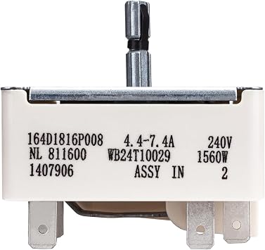Showingo WB24T10029 Range Switch Surface Burner Infinite Switch Control Switch Replacement for GE Electric Ranges 769696, AP2024076, AH236754, EA236754, PS2367546 inch