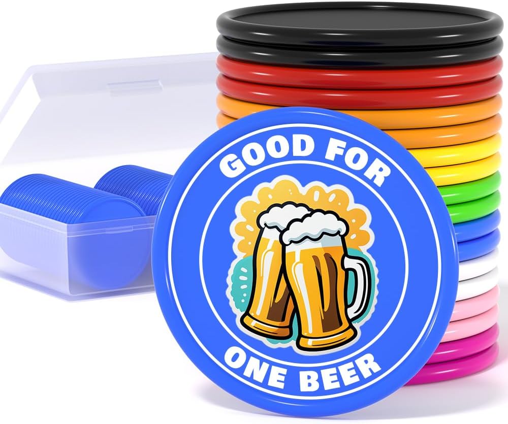 500 Custom Poker Chips, Personalized Drink Tokens with Own Logo, Image and Text, Double Side UV Full Color Printing Drink Chips for Bar, Party, Business Cards, Company Logo and Promotions
