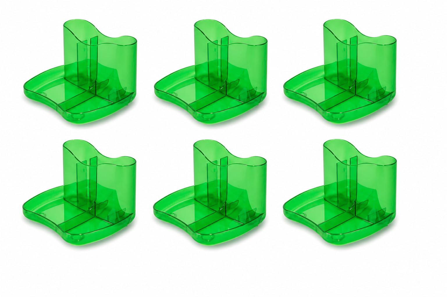 Deflecto Pack of 6 Gemstone collection Contemporary Kaddymaster Desk Tidy - Emerald