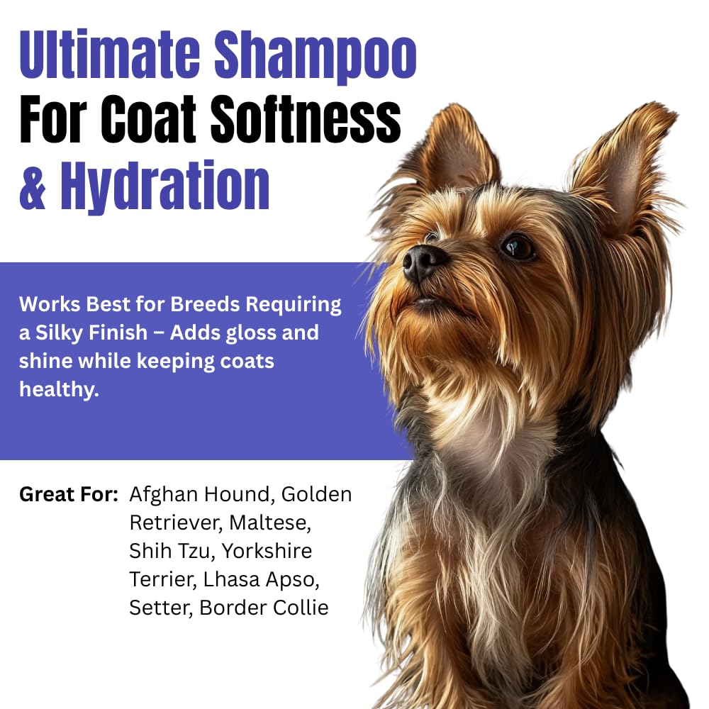 PLUSH PUPPY Dog Shampoo for Long Coat, Pet Shampoo for Dry Coat, Excellent Softening and Conditioning for Dogs, for All Breeds with Dehydrated Coats, for Shih-tzu. (1 Litre) 2