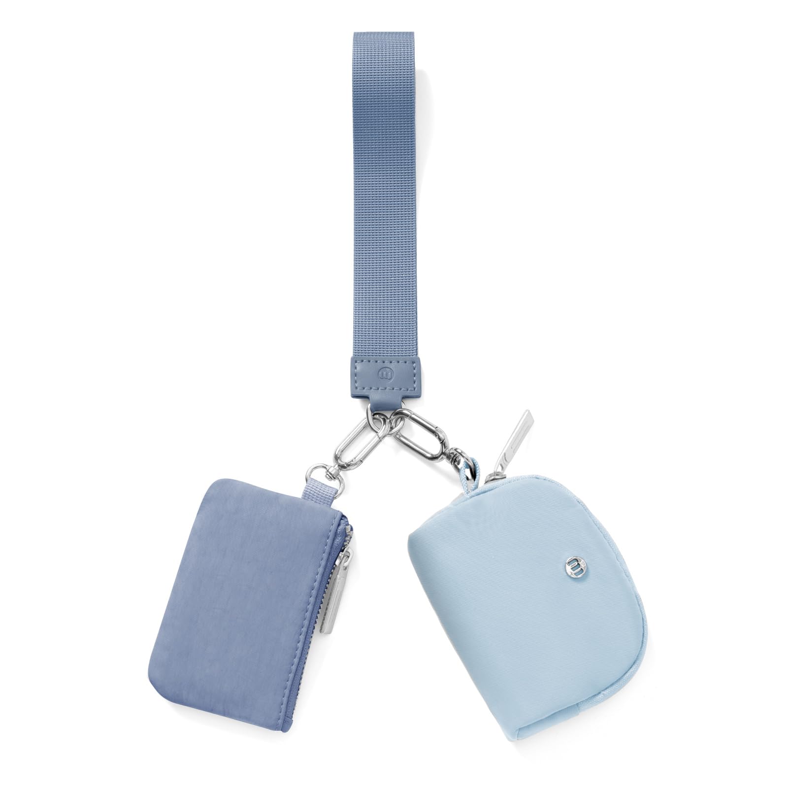Keychain Wallet Mini Zip Around Wristlet Wallets for Women Detachable Dual Pouch Wristlet Portable Coin Purse Small Wallets