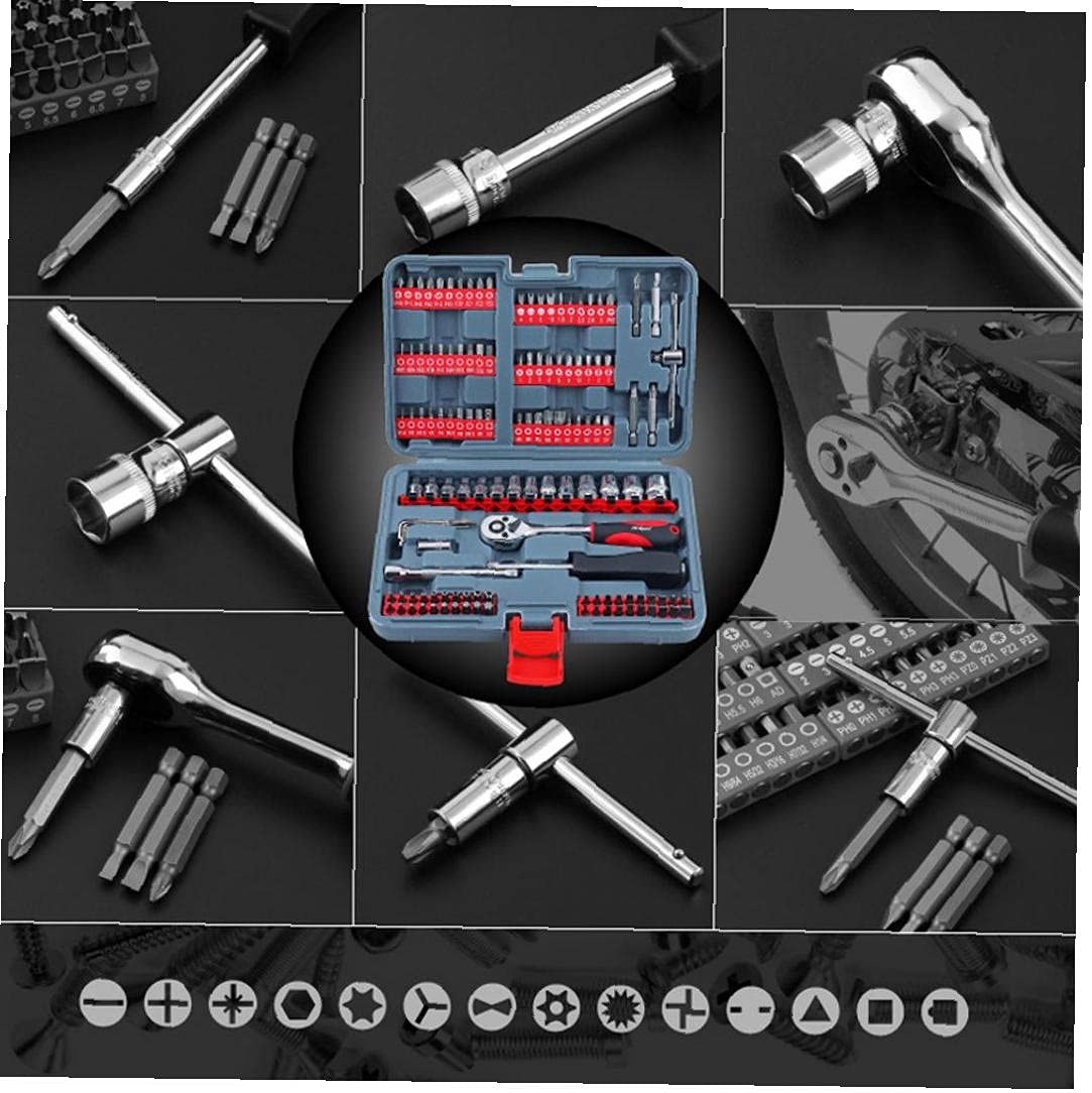 Zestaw nasadek metrycznych napędu szybkozamykający klucz grzechotkowy 1/4 zestaw narzędzi dla mechaników do naprawy samochodów mechanik czerwony 126 szt., zestaw narzędzi zestaw narzędzi