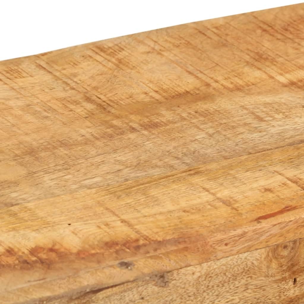 Credenza in legno di mango massiccio, 60 x 30 x 76 cm, con gambe in acciaio per interni moderni, cassettiera robusta con superficie decorativa e ampio spazio