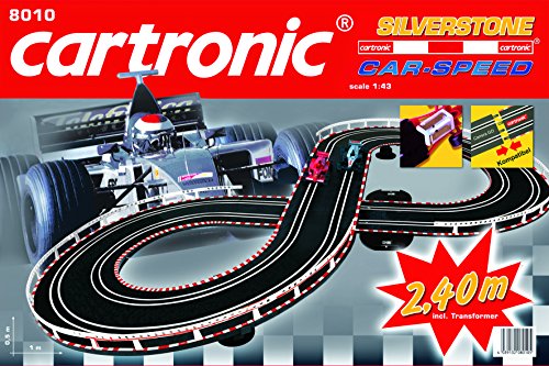 Cartronic Car-Speed Silverstone I Spielfertiges Rennbahn Set mit 2,40m Rennstrecke + 2 Fahrzeuge Typ F1 I Autorennbahn für Kinder ab 6 Jahren Cover